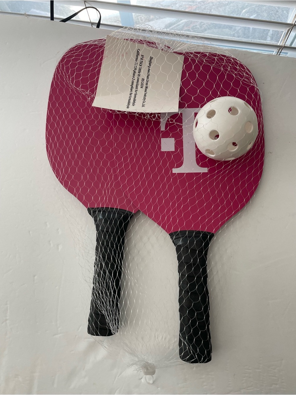Pink Paddle Ball Set with White Ball